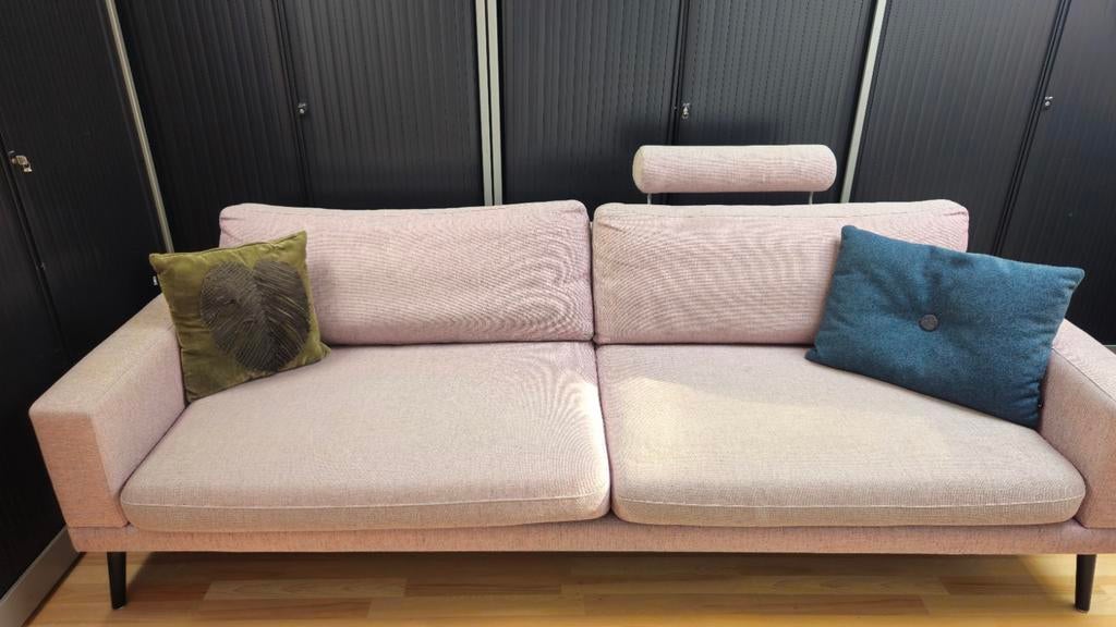 Roze 3,5-zits bank van Xooon, Huis en Inrichting, Banken | Bankstellen, Ophalen, Gebruikt, 75 tot 100 cm, Rechte bank