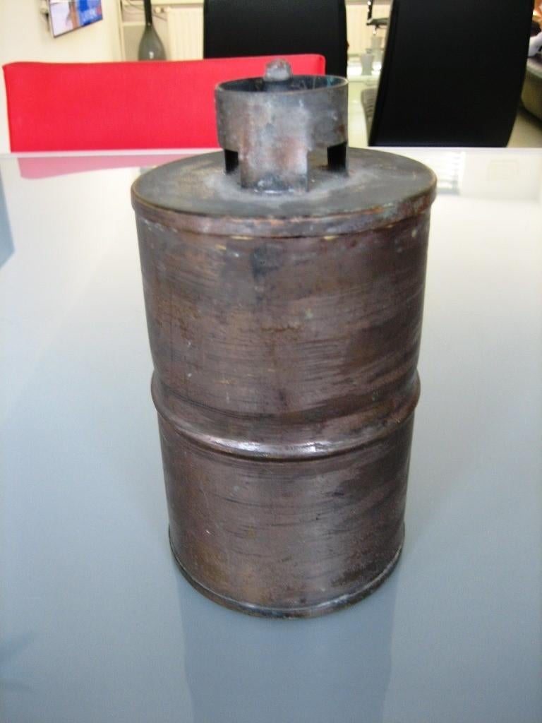 Antieke geelkopere SPOORWEG Fakkel olielont Lamp, Ophalen of Verzenden