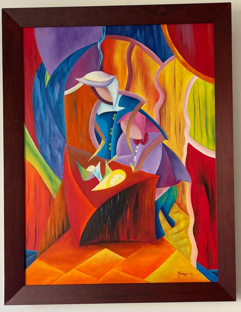 Art, original oil painting, professionally framed, Antiek en Kunst, Kunst | Schilderijen | Klassiek, Ophalen