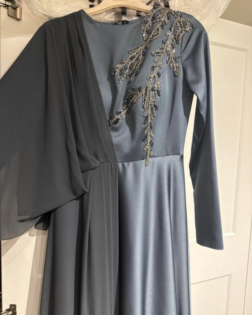 Gelegenheidsjurk / Abiye, Maat 38/40 (M), Overige typen, Blauw, Ophalen of Verzenden