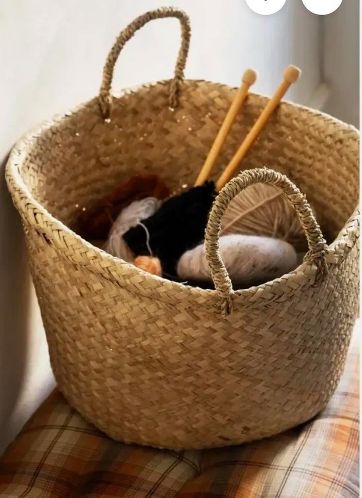 Grote zeegras mand van Madam Stoltz - Nieuw! 50x30 cm, Mand, Nieuw, Ophalen of Verzenden, Riet