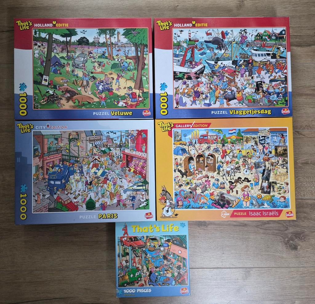 5 That's Life Puzzels 1000 stukjes - Veluwe, Parijs, etc., Hobby en Vrije tijd, Denksport en Puzzels, Ophalen, 500 t/m 1500 stukjes