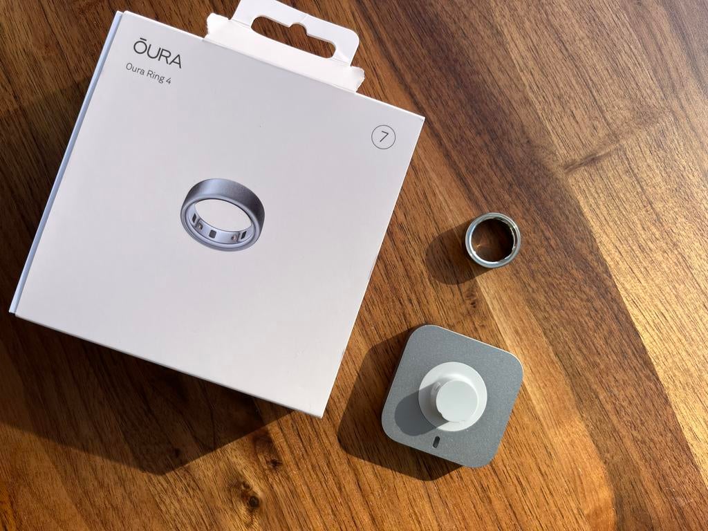 Oura Gen 4 Maat 7 Brushed Silver, Gebruikt, Ophalen of Verzenden, Waterdicht, Android