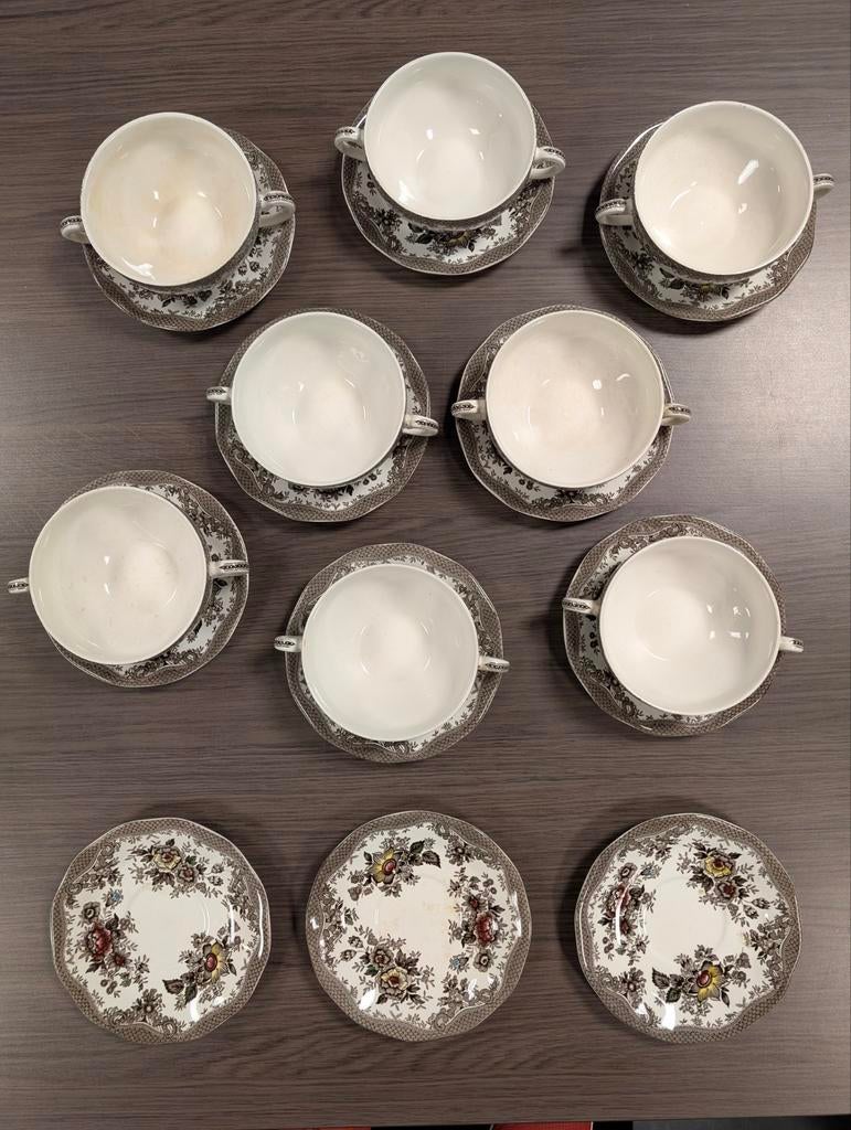 Enoch Wedgwood Oriental Pheasants 51-delig servies, Antiek en Kunst, Antiek | Servies compleet, Ophalen