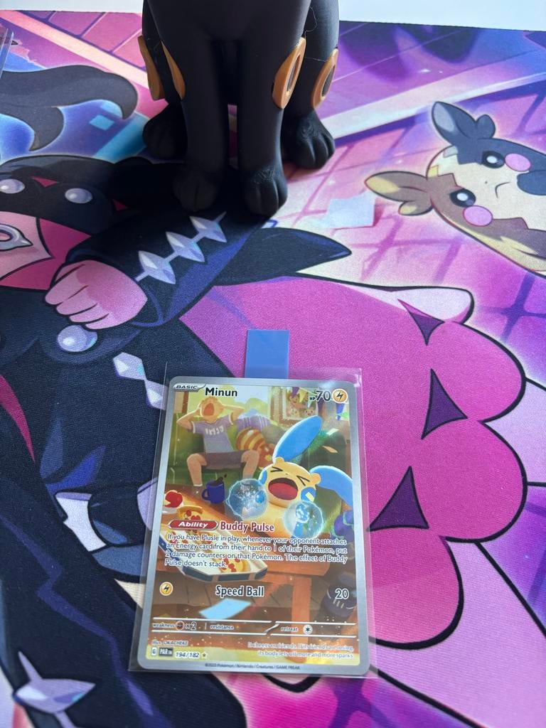 Minun 194/182 - Scarlet & Violet: Paradox Rift, Ophalen of Verzenden, Zo goed als nieuw, Losse kaart