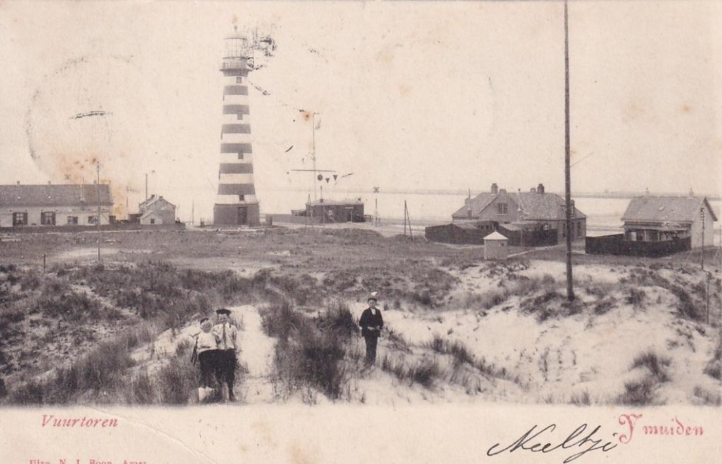 713G IJmuiden Vuurtoren 1901, Verzamelen, Ophalen of Verzenden, Voor 1920, Gelopen, Noord-Holland