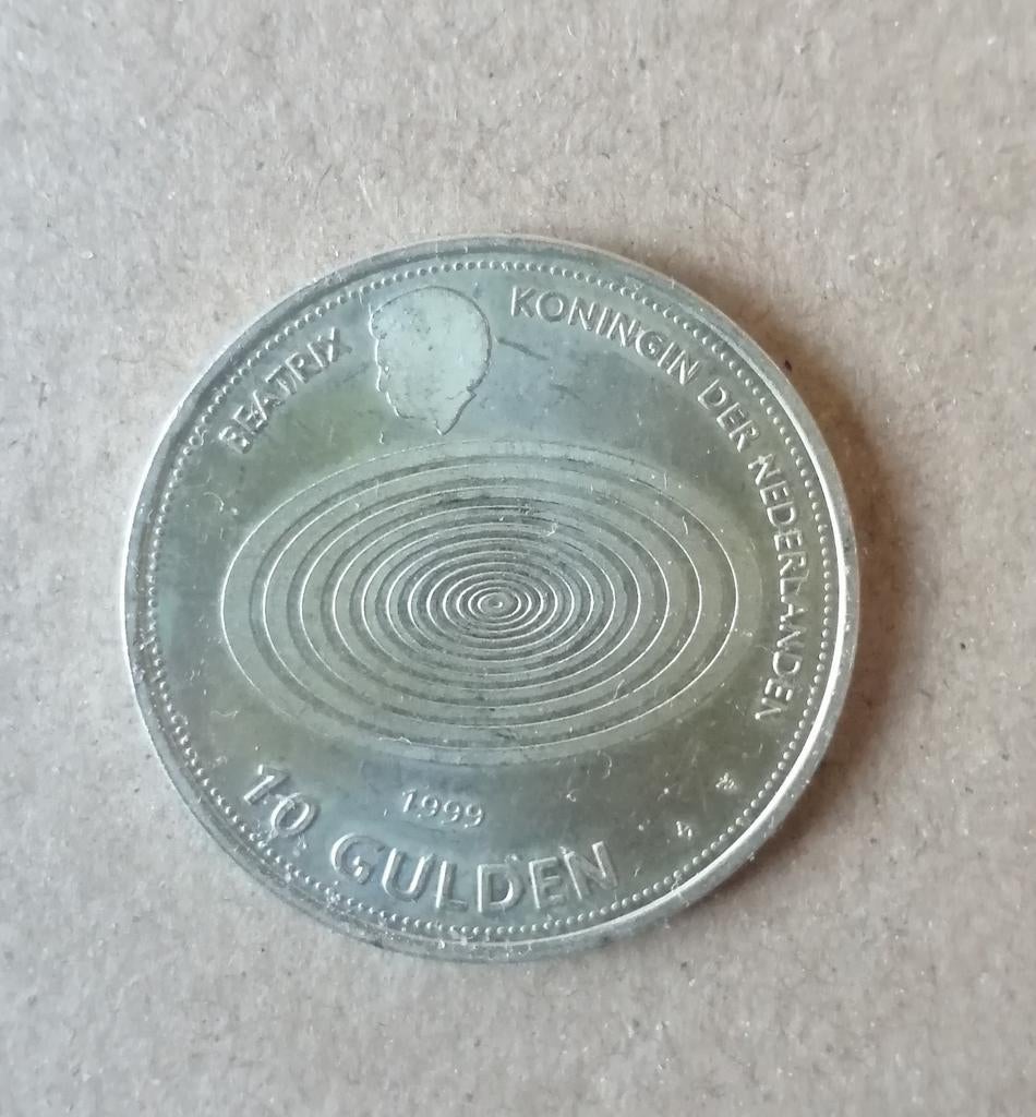Millennium 10 gulden munt Beatrix 1999, Postzegels en Munten, Munten | Nederland, Ophalen of Verzenden, Koningin Beatrix, 10 gulden