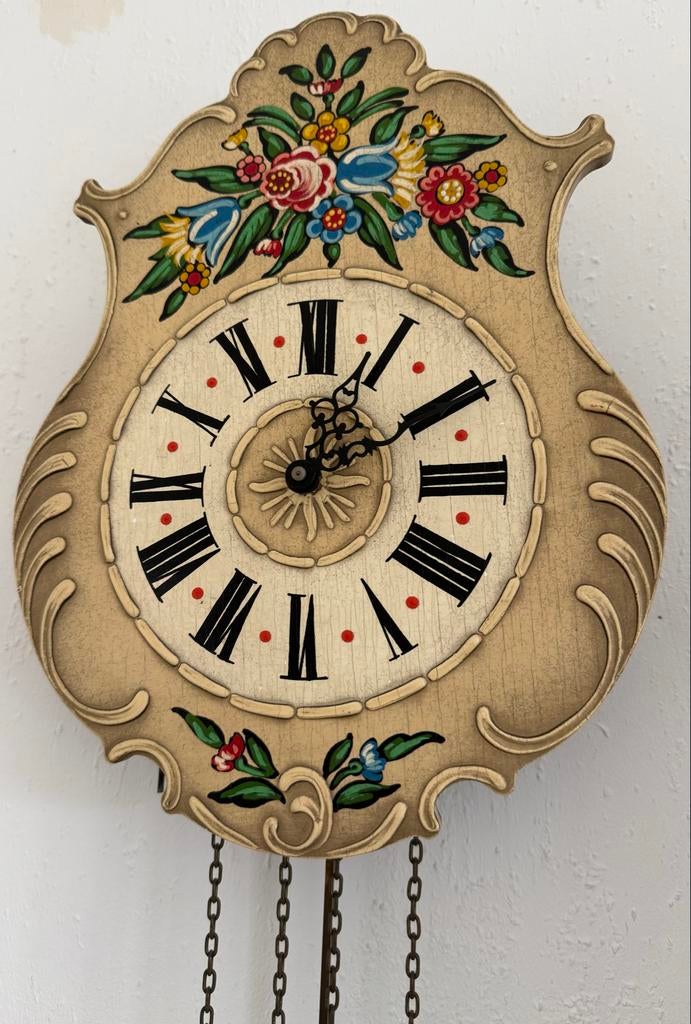 Handgeschilderde AMS appelklok Schwarzwalder klok, Antiek en Kunst, Antiek | Klokken, Ophalen of Verzenden