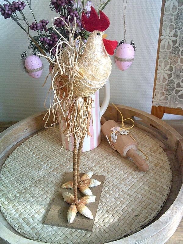 Kleine haan met stelten als pootjes en flinke staart ;-), Ophalen of Verzenden