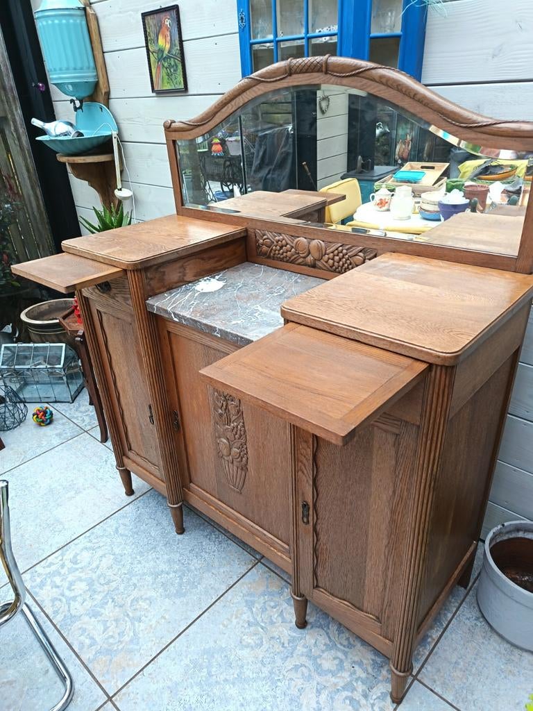 Buffetkast met spiegel en marmeren plaat, Huis en Inrichting, Ophalen