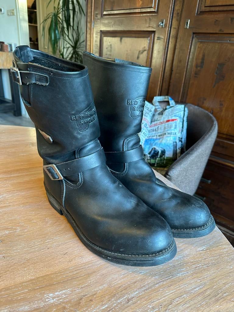 Red Wing 968 Engineer Boots Zwart Maat 14D, Ophalen, Gedragen, Zwart, Boots
