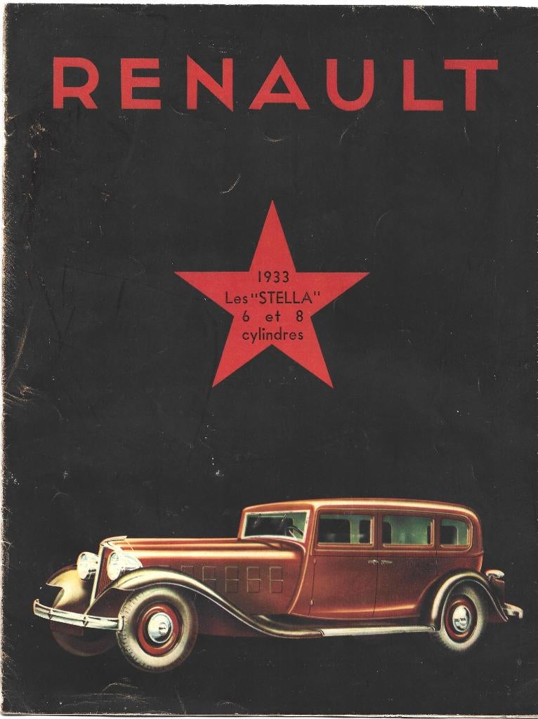 Renault Stella folder 1933 auto, Ophalen of Verzenden, Zo goed als nieuw, Renault