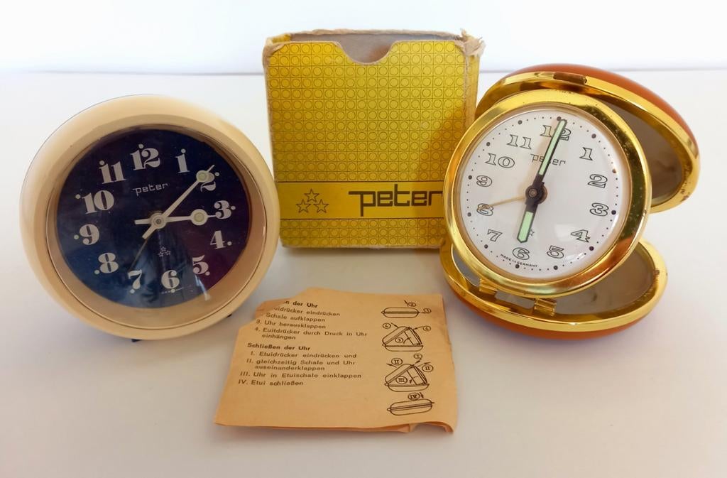 Vintage space age wekker/wekkers van het merk Peter/Germany, Ophalen of Verzenden, Huis en Inrichting