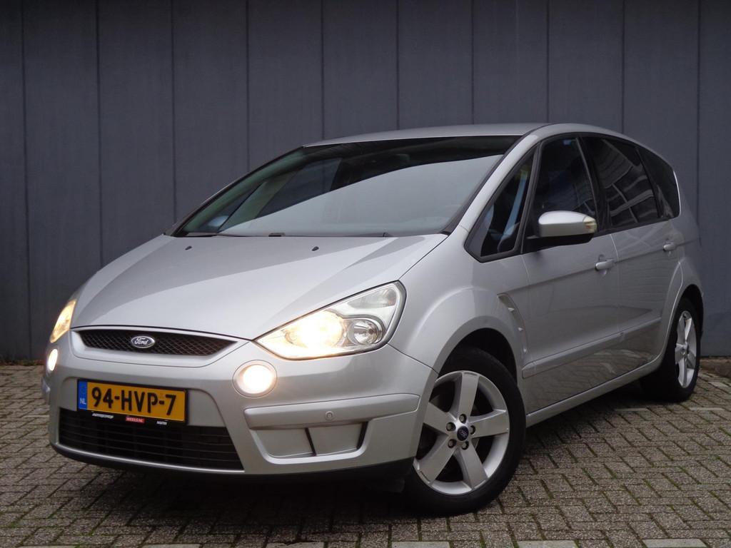 Ford S-Max 2.0i-16V 2Eig,Vol.Onderhoud IZGST, Gebruikt, Zwart, 1505 kg, Leder en Stof