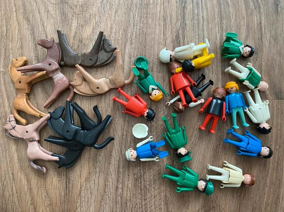 Set oude Playmobil paardjes en poppetjes, Ophalen of Verzenden, Gebruikt, Los playmobil