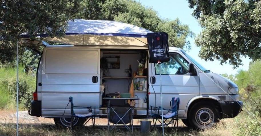 Mini Camperbus VW Transporter Bestel 2.5 TDI 0.8 65KW 2002, Auto's, Voorwielaandrijving, Stof, Volkswagen, 1645 kg