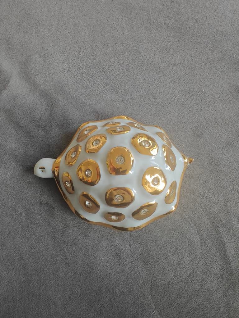 Decoratieve schildpad met goud en stradivarius stenen, Ophalen of Verzenden