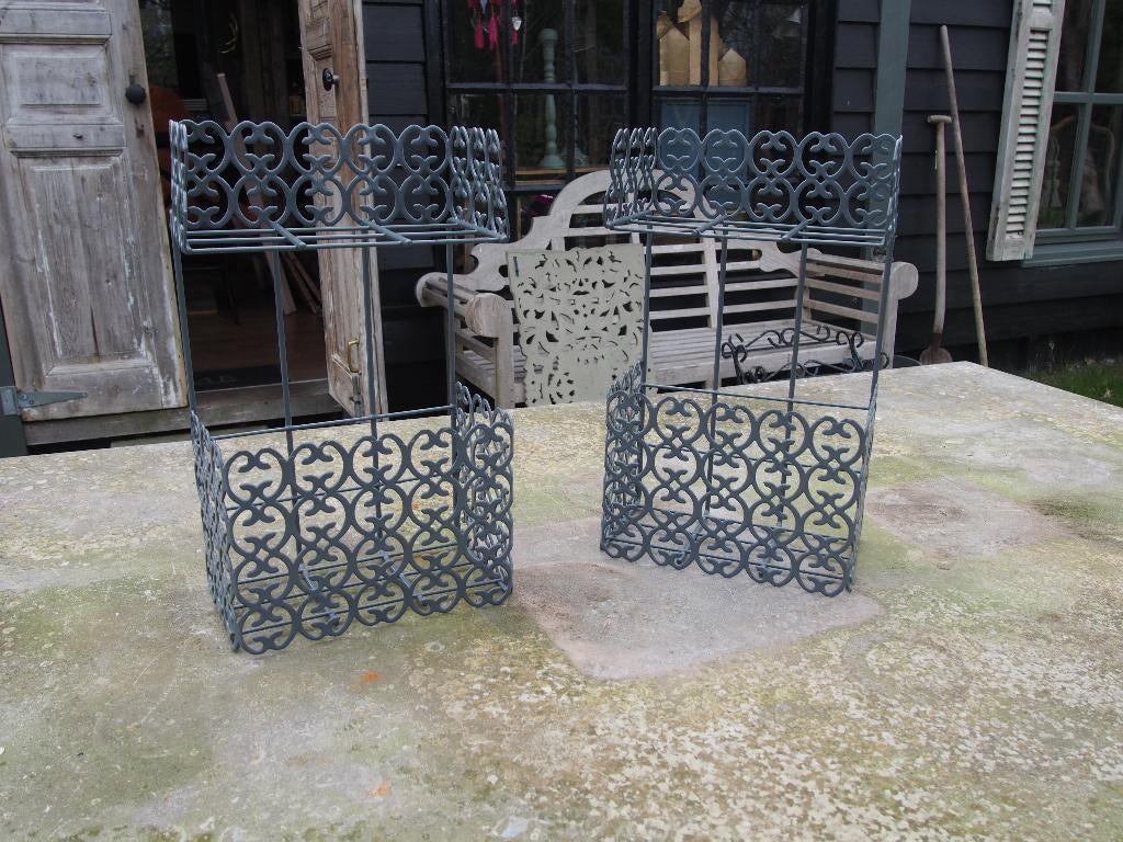 2 oude Brocante Wandrekken/Keukenrekken, Ophalen of Verzenden