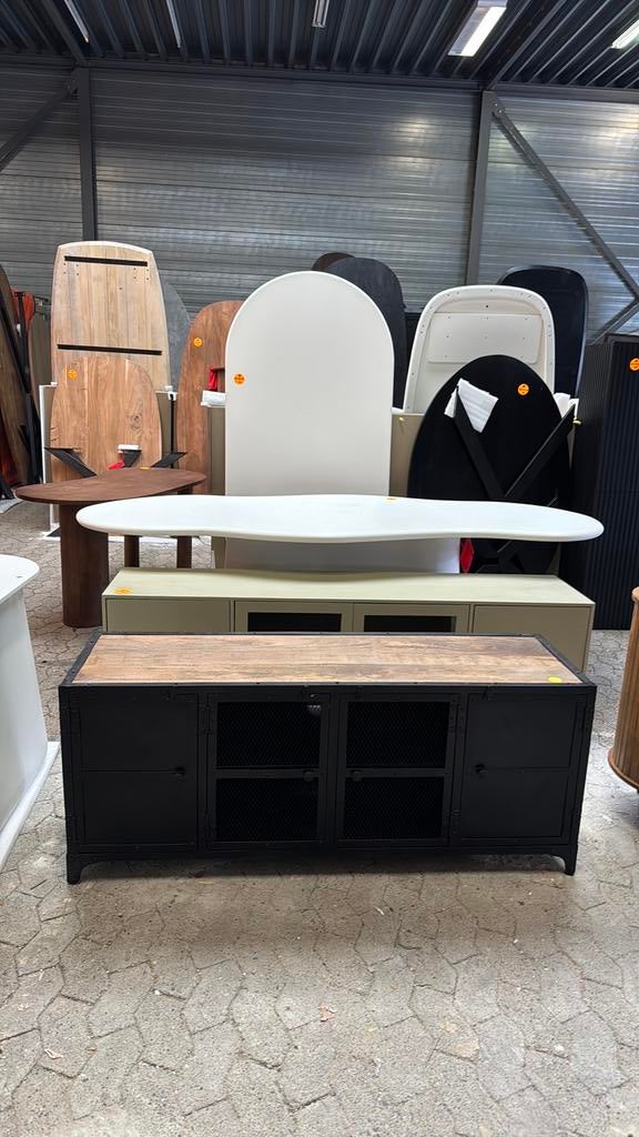 Tv meubel industrieel 148x45x60 cm, Ophalen, Overige materialen, 150 tot 200 cm, Nieuw