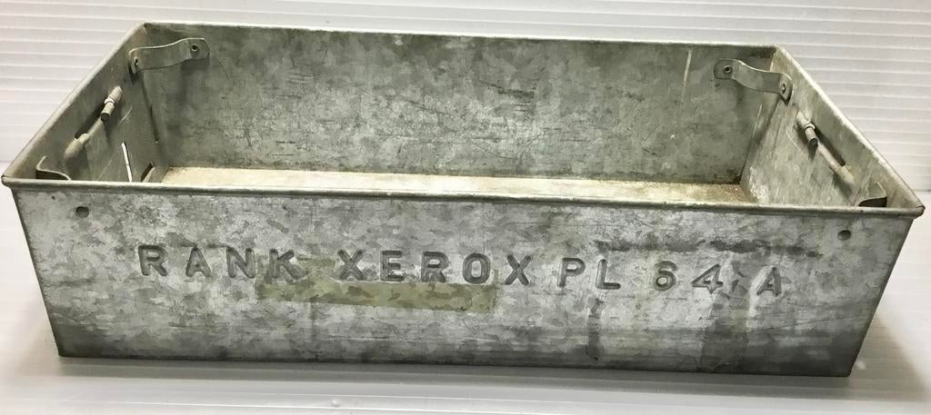 VINTAGE RANK XEROX PL 64 A GEGALVANISEERDE METALEN KIST, Huis en Inrichting, Woonaccessoires | Kisten, Gebruikt, Minder dan 50 cm