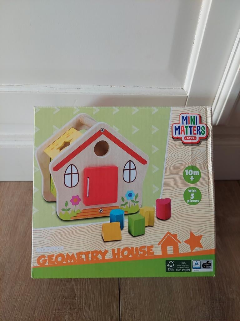 Mini Matters Geometry House Vormenstoof Houten Speelgoed, Kinderen en Baby's, Speelgoed | Houten speelgoed, Ophalen of Verzenden