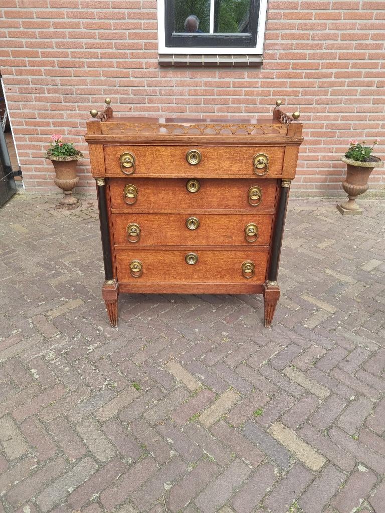 Antieke Eiken Empire Vier Laden Commode, Antiek en Kunst, Ophalen
