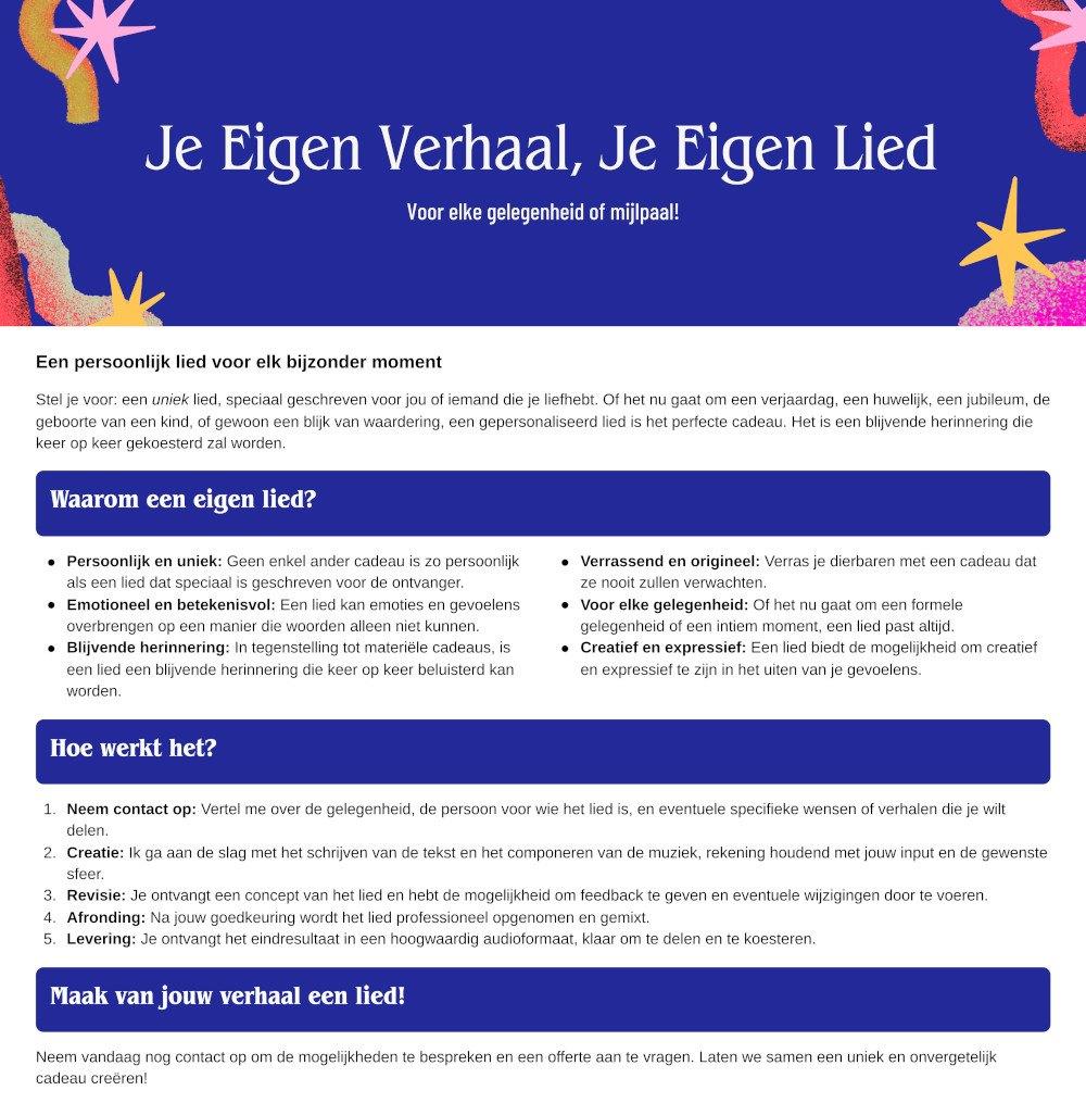 een song op maat, je eigen mp3!, Muziek en Instrumenten, Overige Muziek en Instrumenten, Nieuw, Verzenden