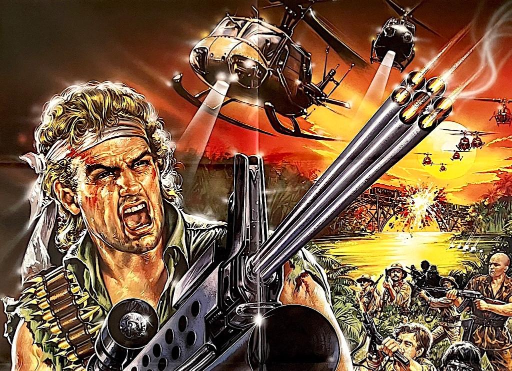 Strike Commando (1987) - Originele filmposter, Verzenden, Gebruikt, A1 t/m A3, Film en Tv