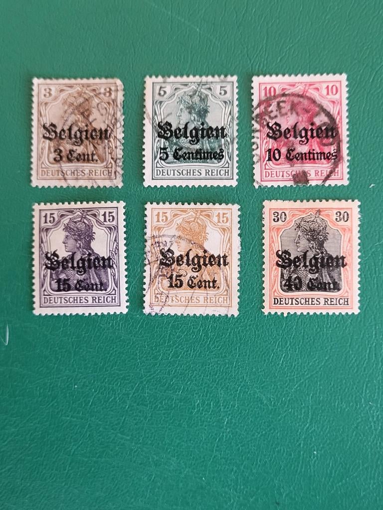 België Germania postzegels Eerste Wereldoorlog, Postzegels en Munten, Ophalen of Verzenden