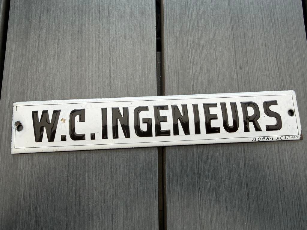 Emaille bordje WC Ingenieurs, Ophalen of Verzenden
