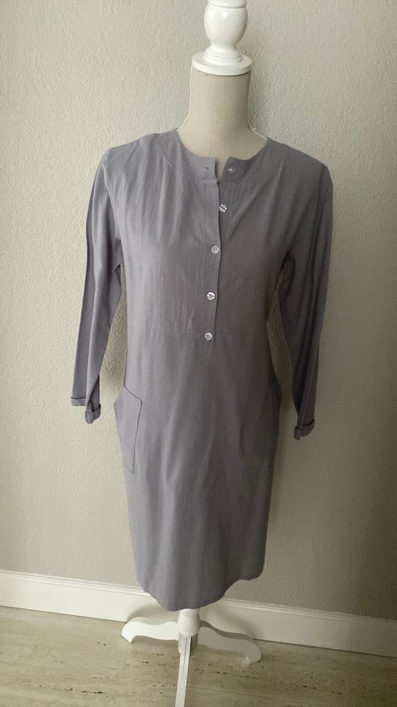 Jurk Grijs Maat L, Maat 38/40 (M), Ophalen of Verzenden, Zo goed als nieuw, Knielengte