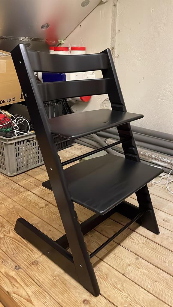 Stokke Tripp Trapp stoel, zwart, refurbished, nieuw model, Ophalen