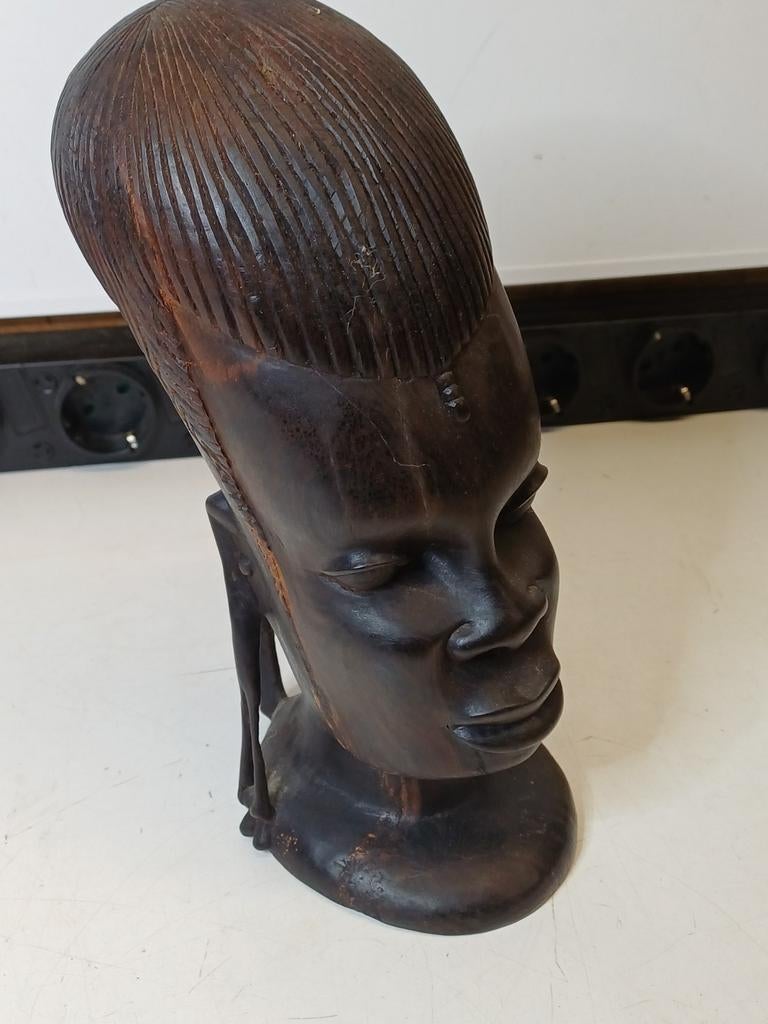 Afrikaanse Ebbenhout Buste - 24cm, Ophalen of Verzenden