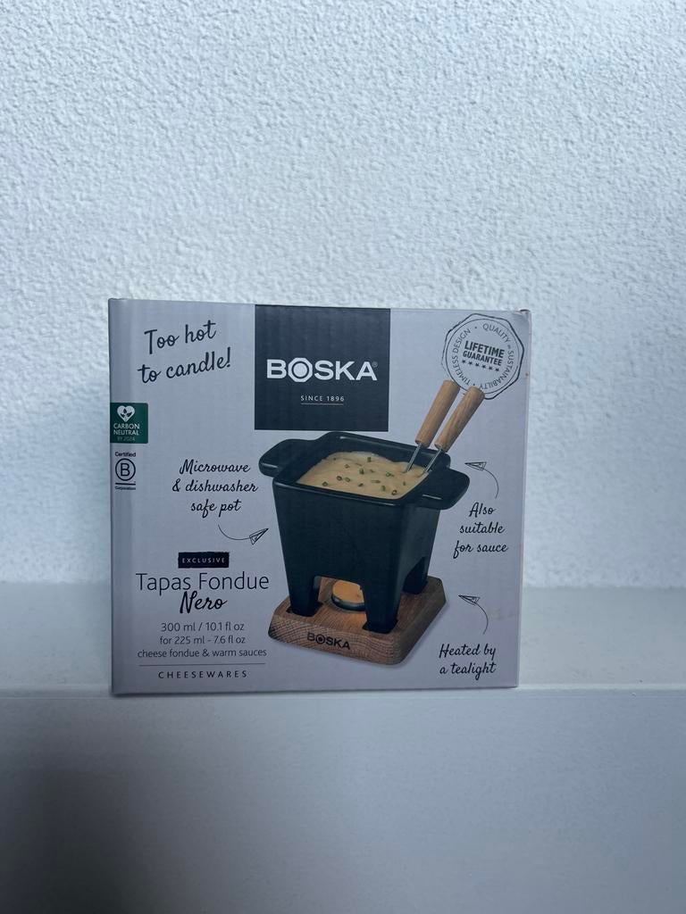 Boska Tapas Fondue Nero - 2 personen, Ophalen of Verzenden, Nieuw, Waxinelicht, Fondueset