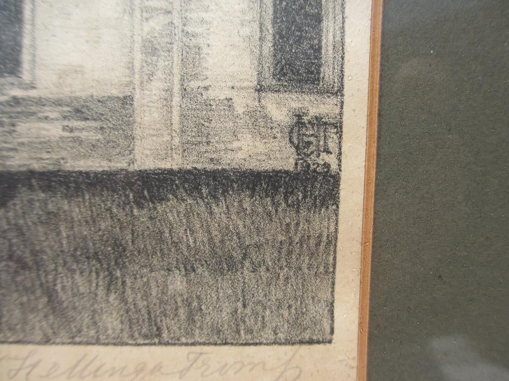 Litho T.G.M. van Hettinga Tromp /begijnhof Brugge 1929, Ophalen of Verzenden