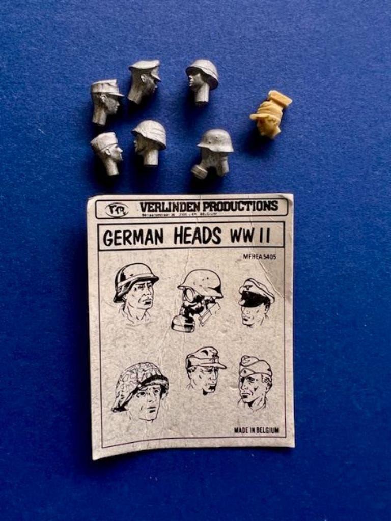 Verlinden	MFHEA5405	German heads ww2	1/35	metal, Hobby en Vrije tijd, Modelbouw | Figuren en Diorama's, Nieuw, 1:35 tot 1:50, Verzenden