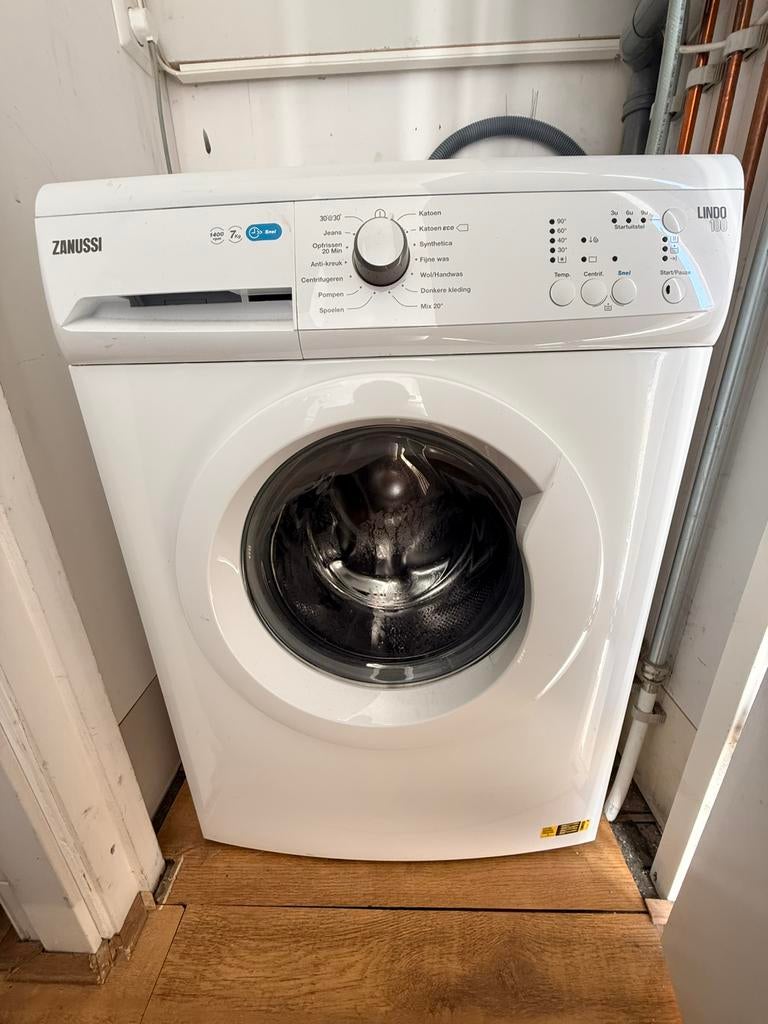Wasmachine zanussi, Ophalen, Gebruikt, 1200 tot 1600 toeren, 85 tot 90 cm
