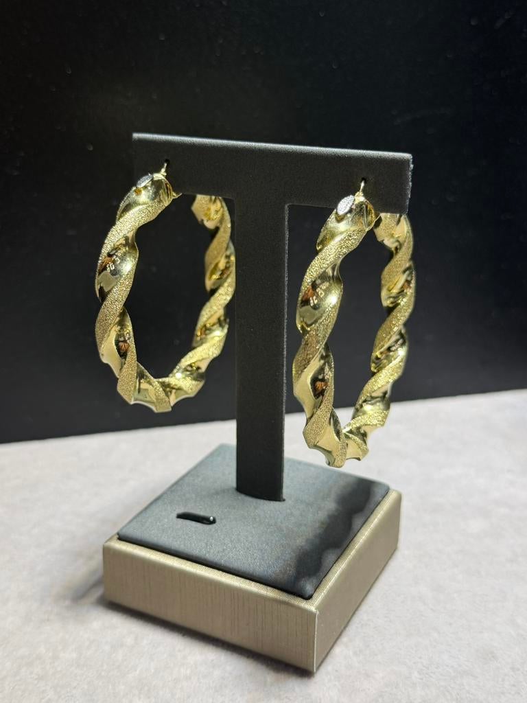 14 Karaat Goud - Oorbel - Wokkels - Nieuw - 13.06 Gram, Ophalen of Verzenden, Nieuw, Goud