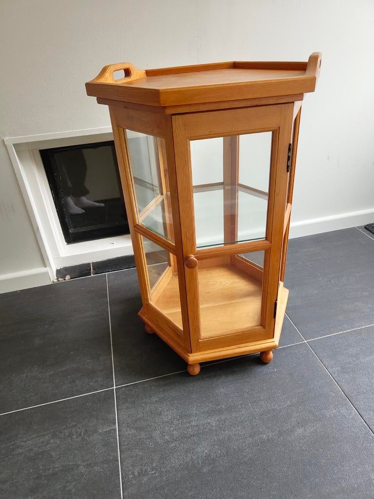 Vintage vitrinekastje, Huis en Inrichting, Kasten | Vitrinekasten, Ophalen, 50 tot 100 cm, Zo goed als nieuw, Minder dan 100 cm