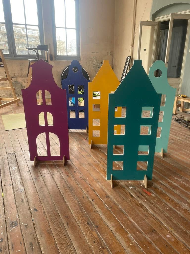 Feest deco decor grachtenpanden decoratie, Hobby en Vrije tijd, Feestartikelen, Ophalen, Gebruikt, Versiering, Overige