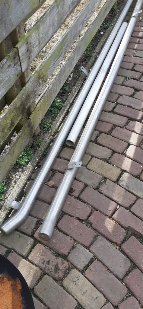 RVS buizen Ø 6 cm - 2x 350 cm, 1x 150 cm, Ophalen