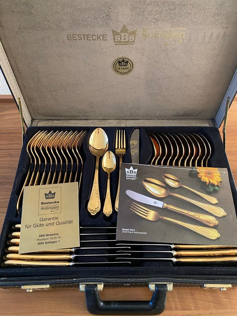 SBS Solingen Bestekset 24 Karaat Goud - 70-delig, Ophalen of Verzenden