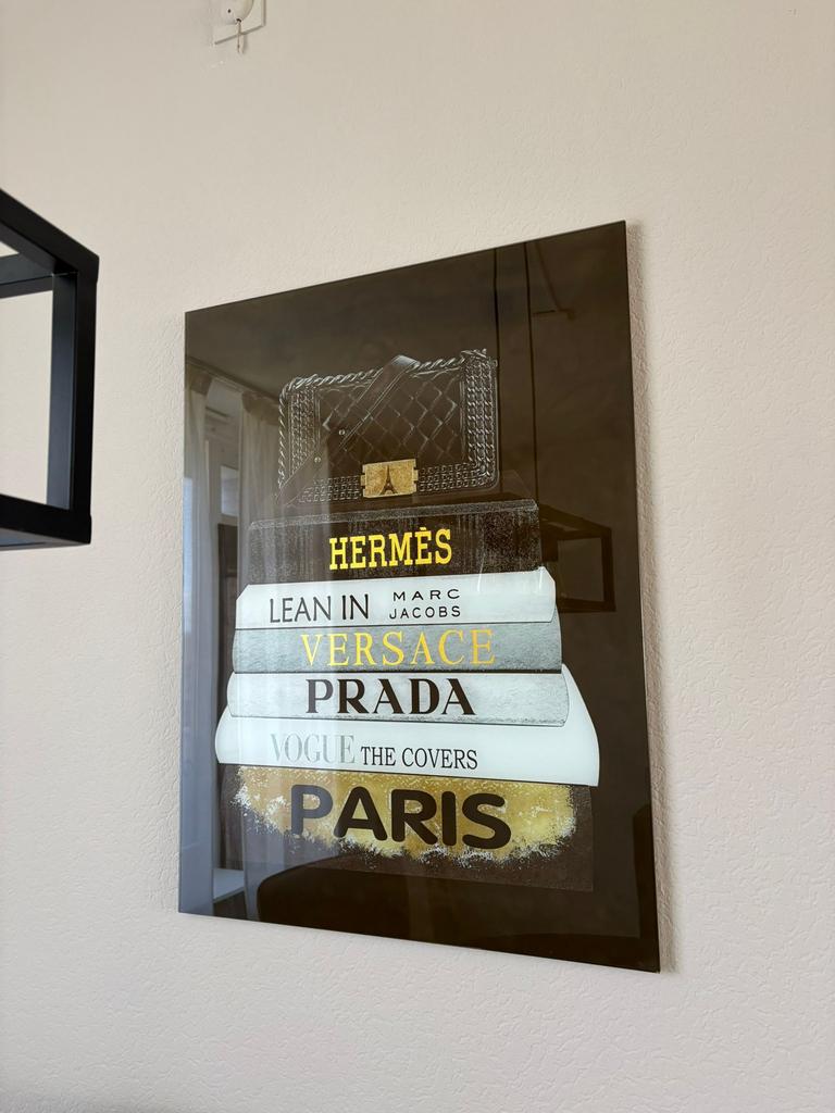 Mooi glas schilderij, Huis en Inrichting, Ophalen, Zo goed als nieuw, Rechthoekig, Minder dan 100 cm