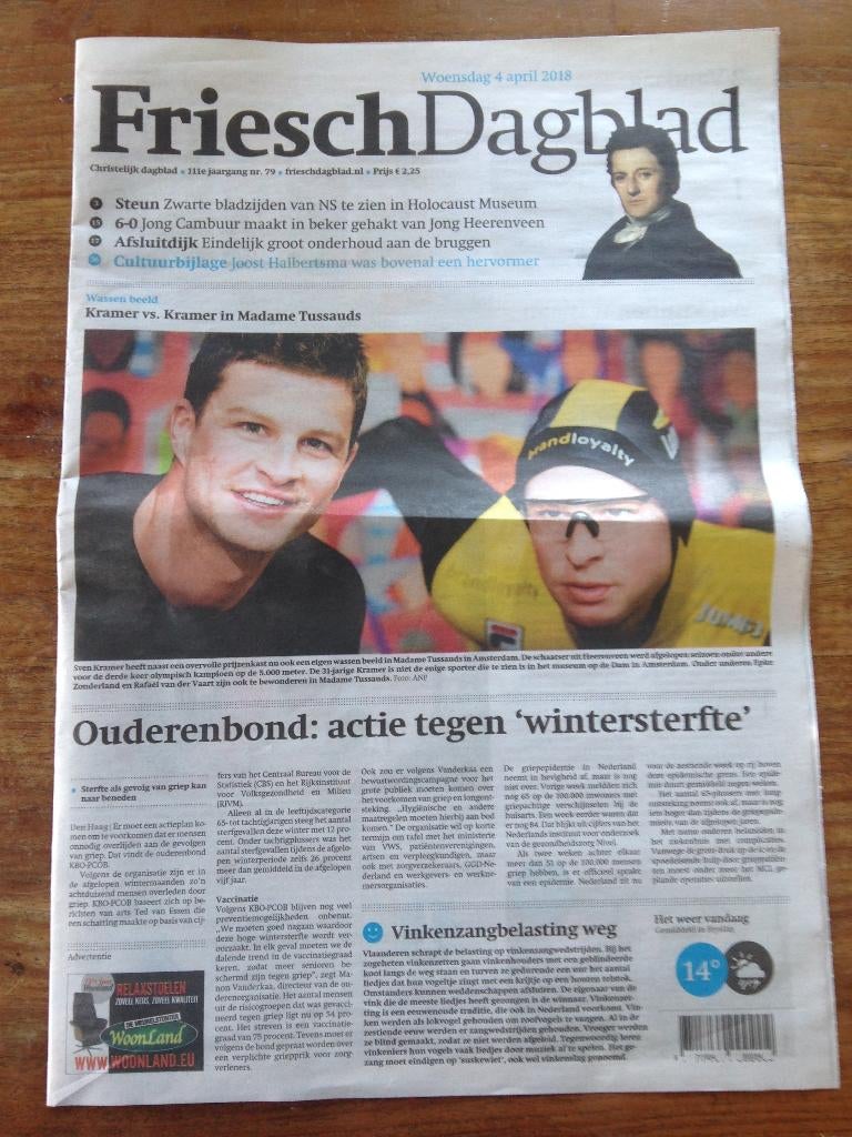 Schaatser Sven Kramer in Madamse Tussauds (2018), Ophalen of Verzenden, 1980 tot heden, Knipsel(s)