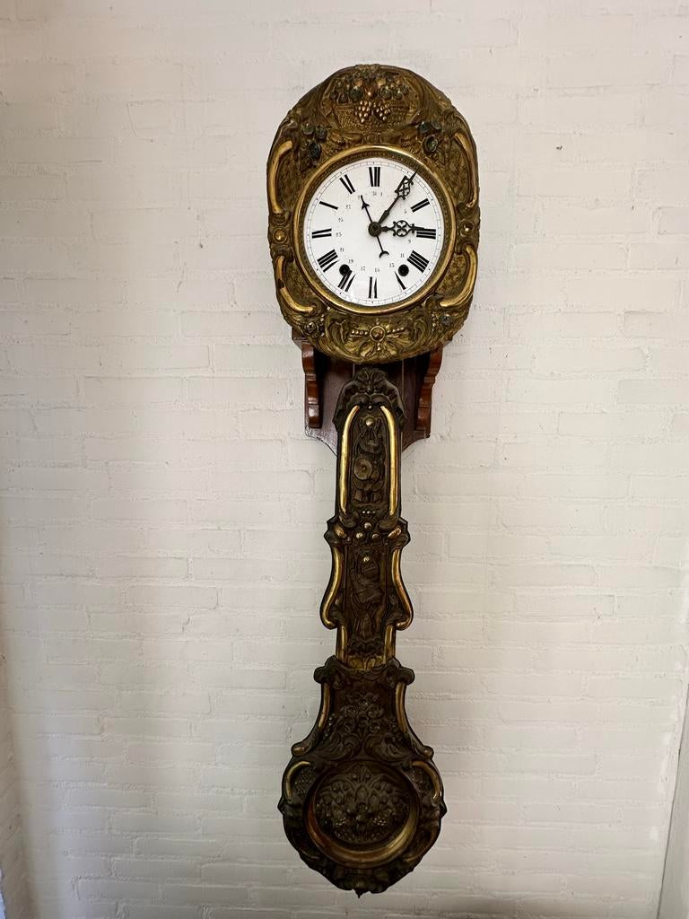 Antieke Franse Comtoise klok met lange slinger, Antiek en Kunst, Ophalen