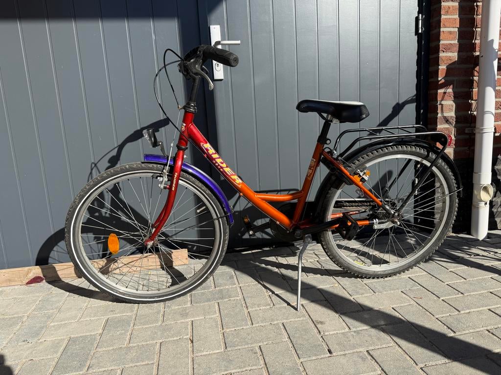 Gebruikte fiets 22 inch met bagagedrager en velgremmen, Ophalen, Gebruikt, 20 inch of meer