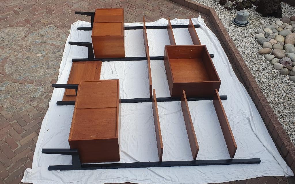 Poul Cadovius by Royal System wandmeubel, Huis en Inrichting, Kasten | Wandmeubels, Ophalen, Met deur(en), 200 cm of meer, Glas