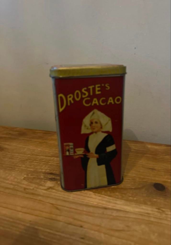 Vintage Droste's Cacao Bewaarblik - Zeldzaam Verzamelobject, Ophalen of Verzenden, Gebruikt, Overige, Droste