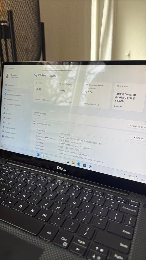 DELL XPS 13 7380 laptop, Computers en Software, Ophalen, 2 tot 3 Ghz, Qwerty, 13 inch