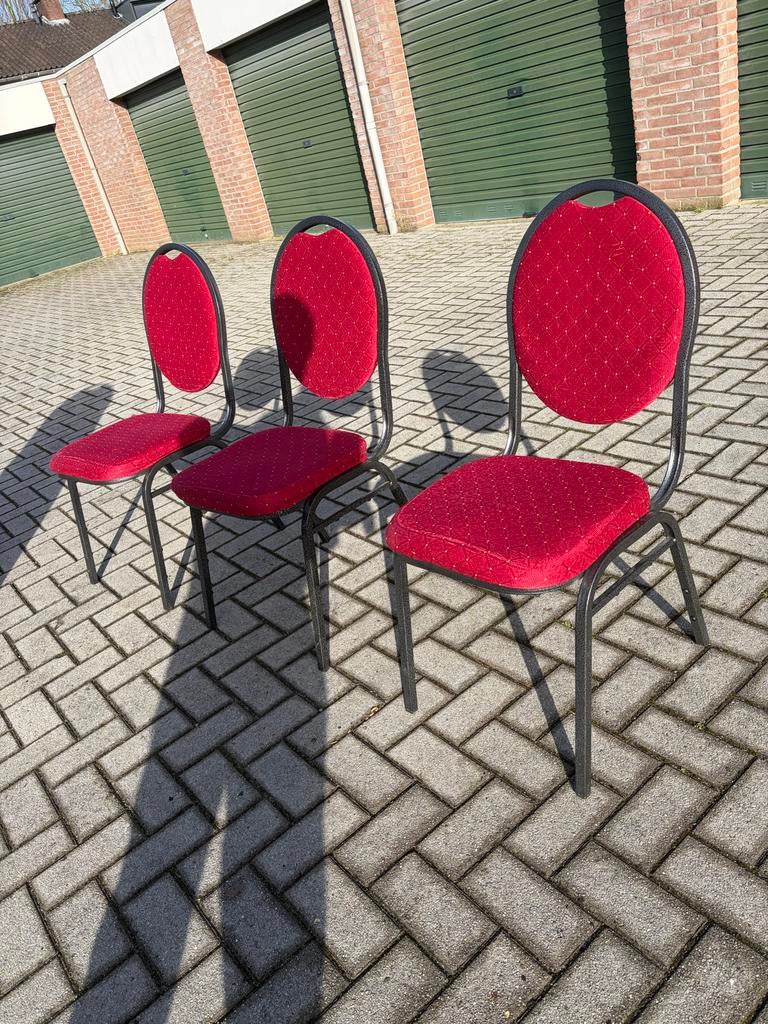 32 stapelstoelen stackchairs, Ophalen, Gebruikt, Metaal, Vijf, Zes of meer stoelen